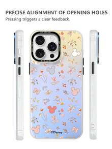 Miniso Disney Mickey And Minnie Phone Case For IPhone18ProMax, 16 Plus, 17 Pro, 16, 15 Plus, 14, 13, 11, 12Pro, XS Max, XR, Creative Printed Protective Case With Gradient Iridescent Texture - White - View 4