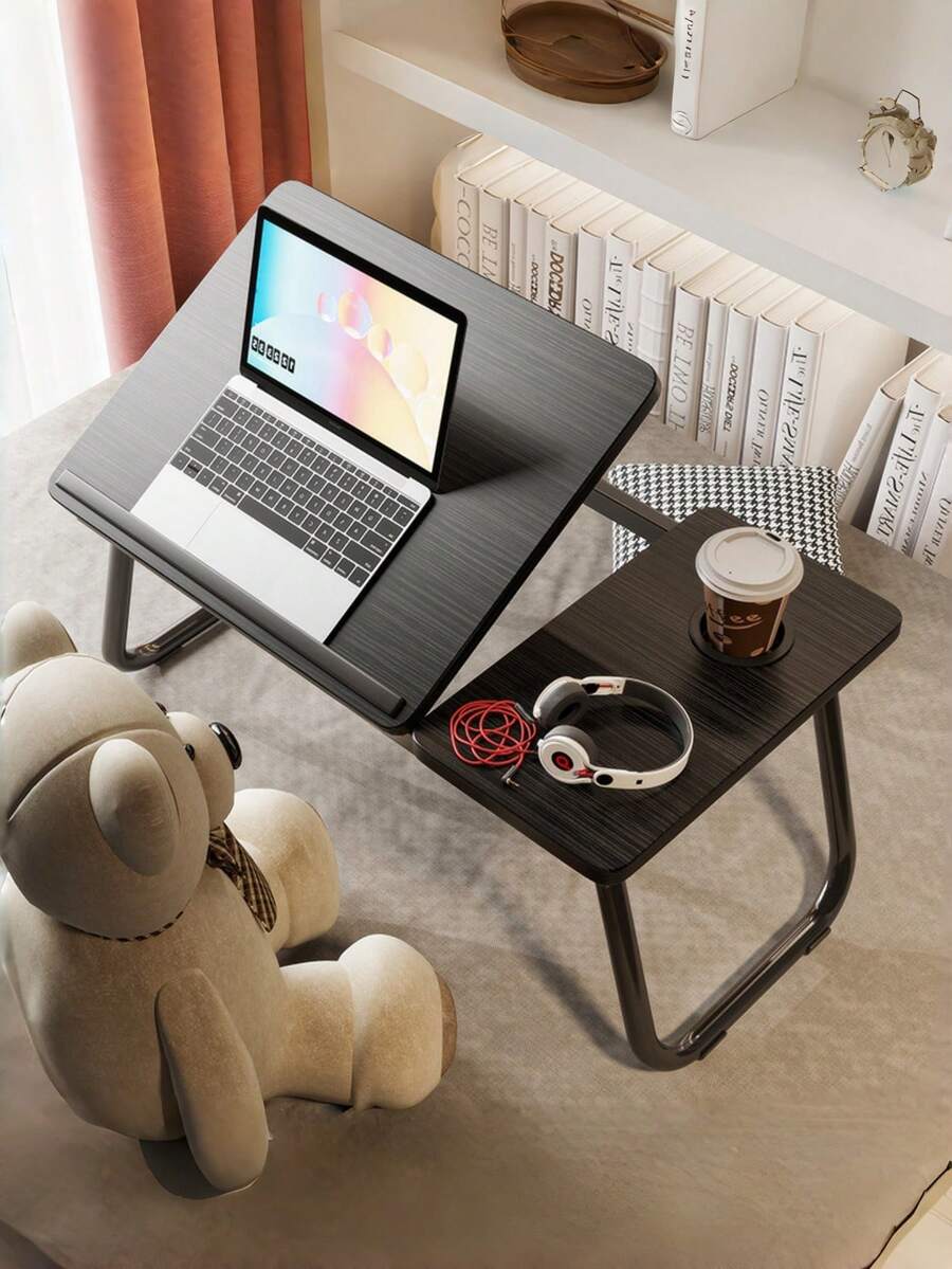 Multifunctional Computer Desk, Bed Desk, Slouchy Desk, Foldable Bedroom Desk, Suitable For Bed, Study, Laptop, Portable Foldable Office Desk, Suitable For Bedroom, Living Room, Outdoor Use, Available In Fixed And Adjustable Height Versions.
