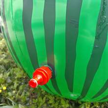 1pc 60cm Large Water Spraying Round Watermelon Shaped Green Skin Red Flesh Watermelon Print Thickened PVC Material Inflatable Anti-Burst Yard Lawn Pool Water Play Watermelon Spray Beach Ball - Multicolor - View 2