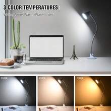 مصباح مشبك على شكل قرن، مصباح معلق برقبة إوزة مرنة 360°، مصباح LED قابل للتثبيت على الحائط مع منفذ شحن USB، تصميم رقبة إوزة حديث قابل للتعديل، مناسب لمصباح السرير، مصباح وشم محمول - مصباح مشبك نصف دائري - مشاهدة 10
