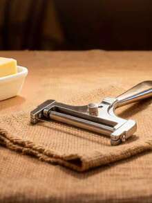 1pc Stainless Steel Cheese Slicer With Adjustable Wire, Heavy Duty Metal Cheese Cutter For Block Cheese And Butter, Adjustable Thickness Wire Cheese Knife, Charcuterie Board Entertaining Cooking Kitchen Gadget - View 6
