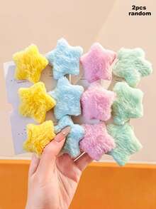 4/2 piezas/Set Pinzas de pelo de estrella de peluche macaron, peluche largo suave 3D de estrella de cinco puntas con paleta de colores macaron frescos, esponjoso y completo - Adecuado para niñas y mujeres, se puede usar para la escuela diaria, actividades de fiesta, compatible con estilos vintage, dulces, académicos y otros, pinzas de pelo - Multicolor - Ver 9