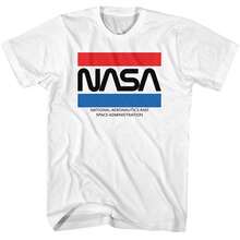Camiseta para Hombre con el Logotipo de Rayas de la Administración Nacional de Aeronáutica y Espacio () | - Blanco - Ver 1