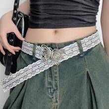 1pc Fashion Versatile Lace Belt, Women's Dress Jeans Accessory Belt, Suitable For Autumn And Halloween - Multicolor - View 5