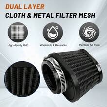 TRTY Motorcycle High Flow 60 Mm/2.36in Diameter Air Filter, Engine Intake Filter, Suitable For Davidson XL883(1988-2006), 1200 Series, XS650 Modification, TX650 RD400 XS750, Old Big Sheep, Majesty250, Kawasaki Z650/Z750 Old Models, KZ900 W650 EN500, ATV Beach Car (Brute Force650/750 All-Terrain Vehicle), CB400F CB650/750/900 Old Models, Suzuki GS550/750/850 Old Models, GS400 LS650 Big Single Cylinder, Boulevard Series Cruiser - 60mm Motorcycle Filter - View 6