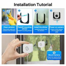 ZHXINSD 1pc/2pcs 1296P Window Camera, Smart WiFi IP Indoor Camera, Supports 2.4/5G WiFi Home Security Window Camera, Self-Adhesive Installation, Starlight Night Vision, AI Human Detection Alert, Easy Setup - White - View 10