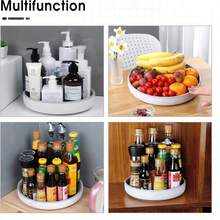 360° Rotating Multifunctional Seasoning Storage Tray - Space-Saving Storage Solution For Kitchen Countertops, Pantries, Bathrooms And Bedrooms - Durable, Combining Modern Home Decor And Storage Functionality - Black - View 3