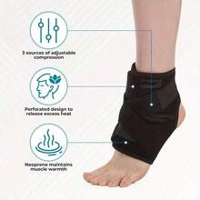 1pc Adjustable Compression Ankle Wrap Support, Flexible Ankle Sleeve For Running, Basketball And Volleyball, Comfortable Foot Stability Wrap, Daily Sports Protection, Breathable Ankle Joint Support Accessory For Men And Women, Outdoor Fitness Use - Black - View 5
