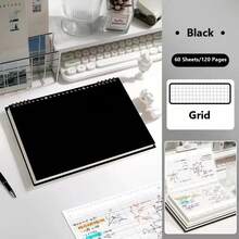 B5 Notebook With 60 Sheets/120 Lined Pages, Detachable Blank Pages, Office And Study Notebook With Grid, Student Draft Notebook, Diary Notebook. - Apricot - View 1