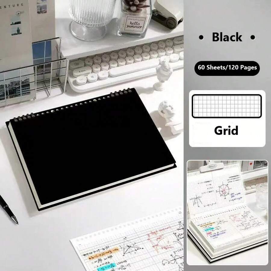 B5 Notebook With 60 Sheets/120 Lined Pages, Detachable Blank Pages, Office And Study Notebook With Grid, Student Draft Notebook, Diary Notebook. - Apricot - View 1