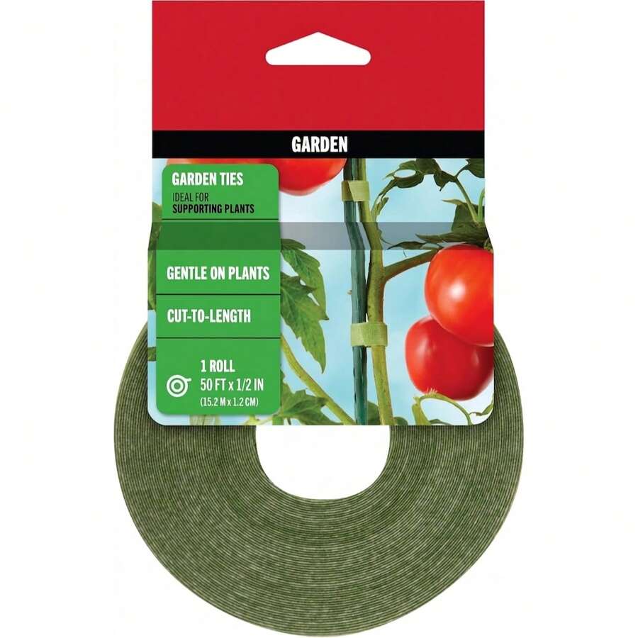 ONE-WRAP Garden Ties | Plant Supports For Effective Growing | Strong Grips Are Reusable And Adjustable | Cut-To-Length, 50 Ft X 1/2 In, Green- Plastic - A - View 1