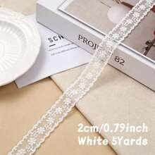 Pita Renda Bordir Bunga Lebar 2cm (2 Yard/5 Yard) Kain Renda Jahit Dekoratif untuk Gaun, Dekorasi Pernikahan, Pembungkus Kado, dan Kerajinan DIY - A1 - View 13