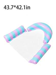 Striped Mesh Inflatable Water Hammock Floating Bed, Foldable Adult Pool Lounger For Pool Parties And Vacations - 彩色 - 查看 8