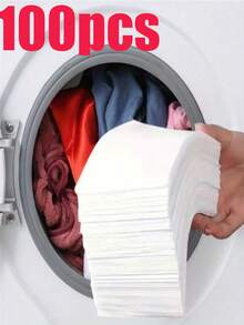 [New Hot-Selling Product Launch]10/100pcs Colorful Dye Catcher Laundry Sheets - Prevents Dye Transfer, Allows Mixed Washing, Achieves Bright Results, Suitable For Home And Commercial Use, Laundry Room Essential. - Multicolor - View 13