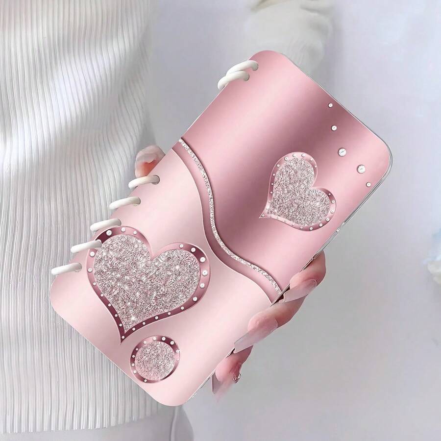 1pc High Quality New TPU Material Book Flip Style Heart Phone Case, Minimalist Anti-Fall Anti-Slip Phone Shell, Suitable For 16/16Plus/16Pro/16ProMax/15/15Plus/15ProMax/14/14Plus/14Pro/14ProMax, 13/13Pro/13ProMax, 12/12Pro/12ProMax, 11/11Pro Max, 17/17pro/17promax/17air/Xr, Galaxy A04/A05/A13/A14/A15/A25/A33/A34/A35/A52/A53/A54/A55/A56/S23/S23 ULTRA/S24/S24ULTRA/S25 ULTRA - Clear - View 1