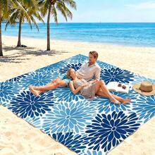 1pc Oversized Minimalist Floral Sand-Proof Quick-Dry Beach Towel Mat, Suitable For 1-3 Adults - Lightweight, Durable Polyester Fabric - Perfect For Travel, Camping, Hiking And Leisure Beach Time, Beach Mat, Picnic Mat, Campsite Cover - Multicolor - View 2