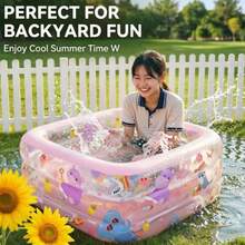 Cartoon Square Bathtub With Foot Pump, New Style Bathtub, Summer Outdoor Bathtub, All Seasons Use - Multicolor - View 1