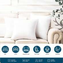 4 Pack 18x18 Inch Pillow Inserts, Fluffy Polyester Filled White Cushion Inserts, Square Throw Pillow Inner For Sofa Couch Bed Chair - 20 X 20 Inches(50*50cm) - View 10