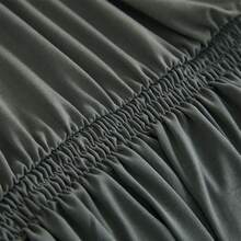 XM-Mirelitho 1PC Lightweight Sofa Slipcover Stretch Milk Silk Breathable Cool ForSummer Anti-Dirty And Non-Slip Solid Color Sofa Cover Suitable For 1/2/3/4 Seat Home/Living Room Decoration All-Inclusive Sofa Protective Cover - 深灰色 - 查看 10