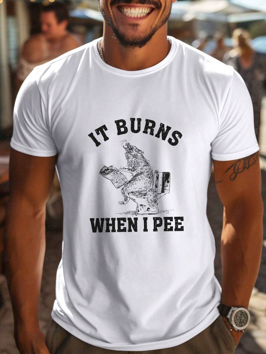 Men's Short-Sleeved Printed T-Shirt, Ideal For Spring And Summer - White - View 1