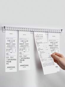 1pc Sliding Receipt Holder, Restaurant Order Clip, Kitchen Order Clip, Wall-Mounted Takeout Receipt Organizer, Suitable For Takeout, Waiter Bills, Restaurant, Kitchen And Food Truck Bill Clips - Multicolor - View 4