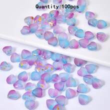 100顆 9mm 心形玻璃珠 DIY 手作串珠隔珠 項鍊耳環手鍊裝飾配件 - 彩色 - 查看 16