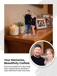 1/3/5pcs Customized Photo Acrylic Stand, Personalized Family Portrait Desktop Decor. Upload Photo To Create Unique Father's Day Gift For Dad And Grandpa, Customized Home Decor, Birthday And Anniversary Family Keepsake. - Multicolor - View 4