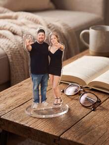 1/3/5pcs Customized Photo Acrylic Stand, Personalized Family Portrait Desktop Decor. Upload Photo To Create Unique Father's Day Gift For Dad And Grandpa, Customized Home Decor, Birthday And Anniversary Family Keepsake. - Multicolor - View 11