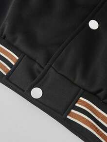 LEGEN DEER Men's Spring/Autumn/Winter Fashionable College Style Baseball Jacket 2 In 1 Hooded Casual Jacket - Black - View 5