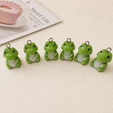 1/6/12pcs Cute Green Crocodile Resin Pendant, Adorable Earring Accessory, Suitable For DIY Jewelry Making, Perfect For Earrings, Necklaces, Bags, Keychains, Bracelets - Multicolor - View 9