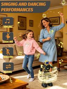 1 pieza Juguete de robot de control remoto para niños, robot RC programable multifuncional con caminar, deslizar y bailar, control por detección de gestos, robot inteligente recargable, juguete de robot, regalo, música, ojos LED, juego de preguntas y respuestas, adecuado para niños y niñas de 3 a 12+ años, excelente para cumpleaños, Navidad, Halloween, Pascua, Año Nuevo, Eid, vuelta al colegio (incluido control remoto blanco) - Multicolor - Ver 6
