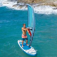 Quiltern Oxford Cloth PVC Inflatable Windsurf Sail With 360° Rotatable Base, Portable Adult Water Surf Equipment With Pump Backpack Foot Strap For Seaside Outdoor Sport Gift - Modern - View 5