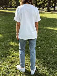 Sommer Tops im koreanischen Stil T-Shirt mit Audio-Kassetten-Grafik aus den 90ern 100% Baumwolle Retro-90er-Stil kurze Ärmel, nostalgischer Vintage-Look ideal für eine 90er-Party Geschenk für Retro-Musik-Fans - Weiss - Übersicht 8