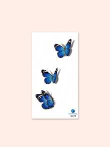 STARTTOOS 3D Blue Butterfly Pattern Large Arm Tattoo Sticker, DIY Carnival Party Holiday Gift Sexy Thigh Chest Abdomen Back Body Skin Temporary Tattoo Sticker - Multicolor - View 8