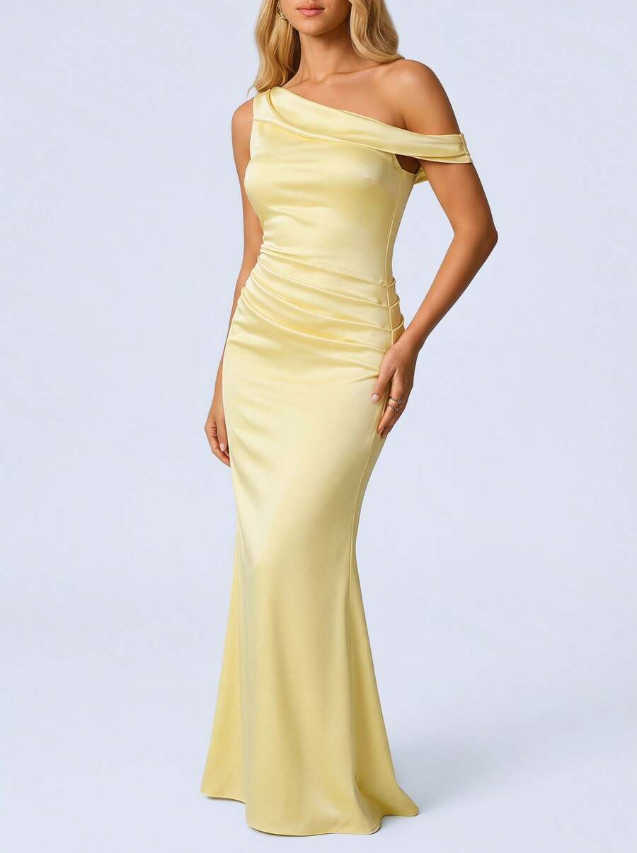 Sedessea Elegant Formal Mermaid Hem Dress With Ruffle Open Shoulder Neckline (Zipper, Sexy) Wedding Spring Party