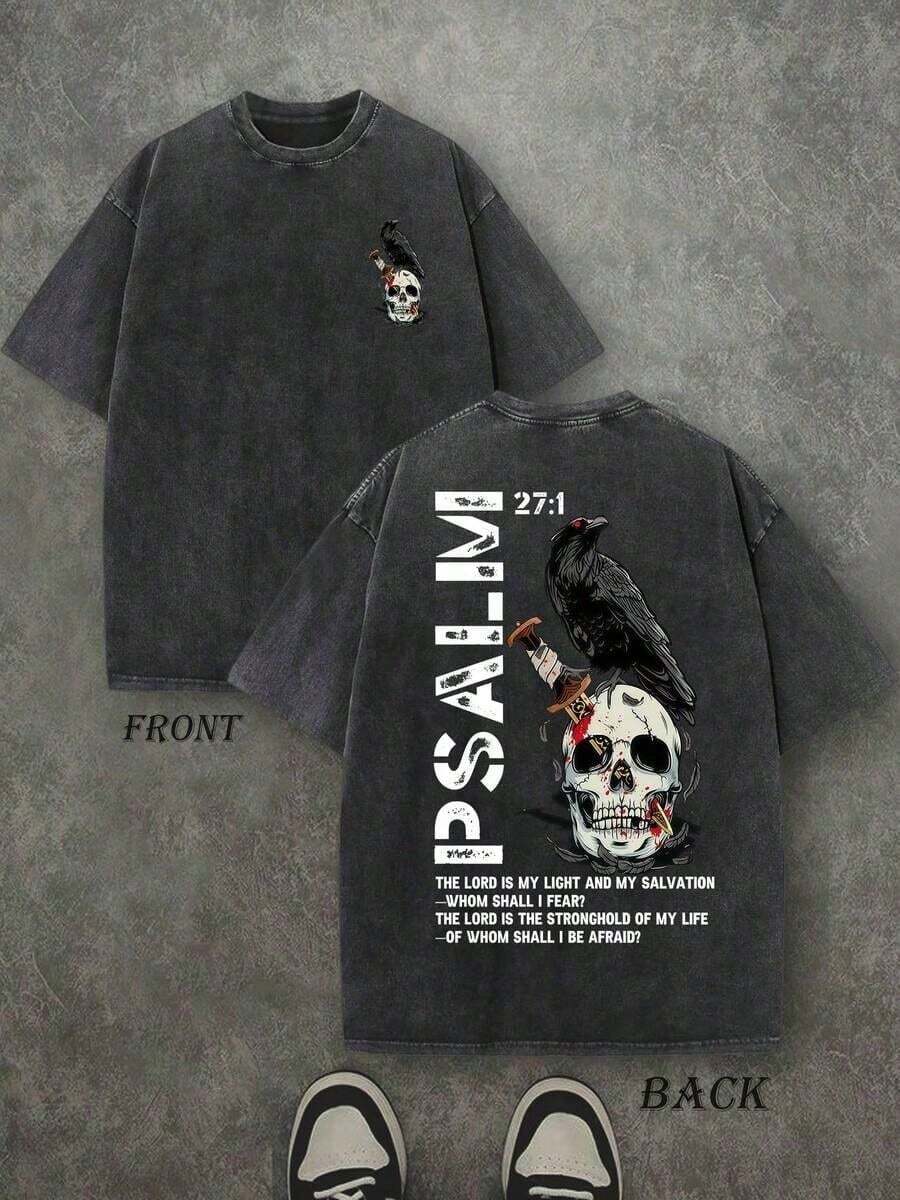 MY LIGHT' SALMON, Christian Gift, Men's T-Shirt, Casual, Comfortable And Fashionable Men's T-Shirt, Urban Style, Women's Cotton Summer Clothes, 100% Cotton Summer T-Shirts - 黑色 - 查看 1