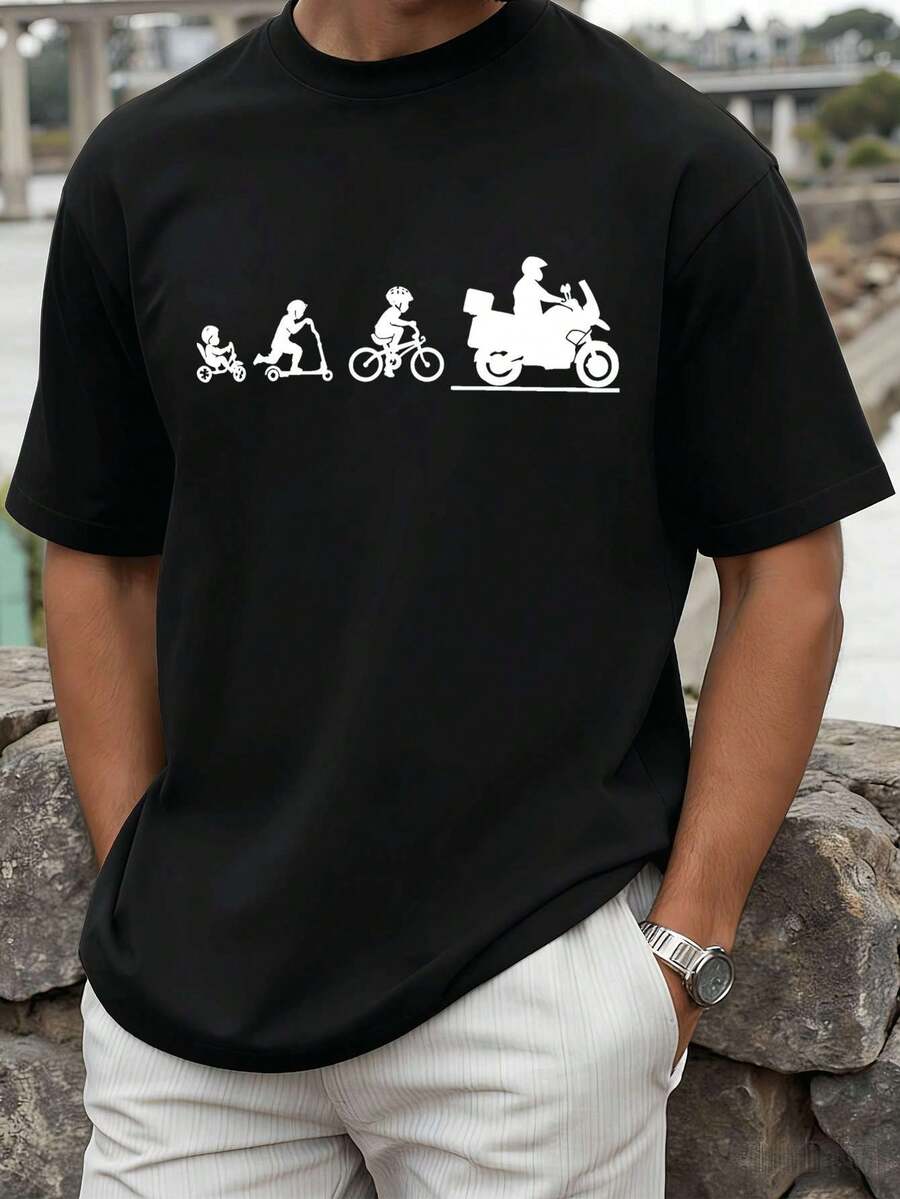 Men Plus Size T-Shirts - Black - View 1