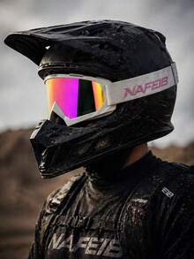 NAFEIB 越野摩托車護目鏡,PC鏡片,防風防塵,適用於摩托車/ATV/山地單車/滑雪 - 彩色 - 查看 5