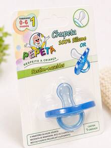 Chupeta Recém Nascido Comfort 100% silicone de 0 à 6 meses redonda encartelada - Azul bebê - Visão 4