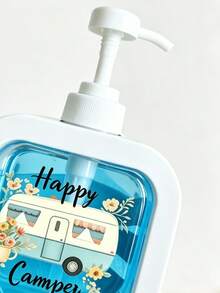 Botella dispensadora de presión con diseño de girasol, botella con cabezal de bomba recargable de gran capacidad, juego de contenedores cuadrados de plástico reutilizables, apto para jabón de manos, loción, champú y gel de baño, diseño transparente visible, apto para cocina, baño, hogar y oficina, esencial portátil para viajes - Ver 4