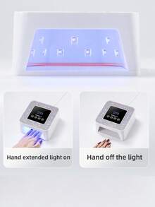 LIMEGIRL USB LED 迷你 UV 美甲燈，專業水晶水鑽凝膠美甲燈，附智能數位顯示螢幕，4 種定時設定 (10/30/60/99s)，凝膠指甲油快速乾燥，適用居家與沙龍使用，粉色與白色 - 彩色 - 查看 6
