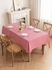 MineLain 1pc Minimalist Red Plaid Tablecloth, Rectangular Tablecloth, Coffee Table, Cabinet, Small Square Table, Bedside Table Cover, Home Decor, Room Decor, Suitable For Gathering, Dinner, Party, Holiday, Celebration, Outdoor, Garden, Picnic, Camping Decoration, All Season Use, Spring Summer Decor, Autumn Decor - Red - View 22