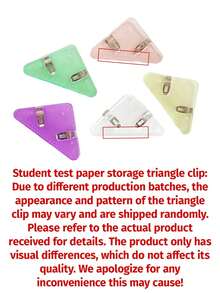 3pcs Motivational Creative A4 Dual Clip Acrylic Triangle Paper Clips, Transparent File Folders Organizer Clips, Supplies, Classroom Gifts Back To School,Back To School,School Supplies,Back To School Supplies,Office Desk Accessories,School - A - View 10
