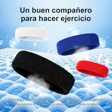 YQQ Lumbor37 Diademas Deportivas para La Cabeza 4 Pack Hombres y Mujeres Cabeza de Elástica Banda para El Sudor y Deportes para Correr Yoga Fútbol Baloncesto y Otros Deportes1256 - Blancol/Negro/Azu/Rojo - Ver 4