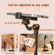 Adjustable Multi-Functional New Foldable Tabletop Tablet Stand, Slouchy Bedside Phone Holder Suitable For Watching Videos, Live Streaming, Food Photography, Daily Video Watching, Suitable As Gift For Various Occasions, Spring Birthday Gift - Black - View 5