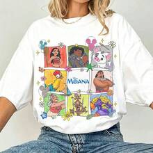 (Loose Version) Disney Moana Movie T-Shirt, Pua HeiHei Maui Moana Princess Tee, Mickey Balloon, Moana Movie 2026, Gift For Her - White - View 1