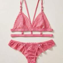 Fantasy Luxury Lace Set Without Padding Sexy (195) - Rosa Fucsia - Ver 5