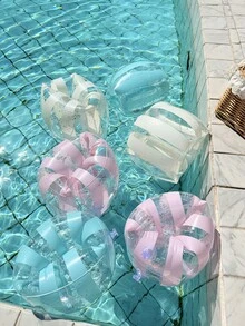 2pcs PVC Inflatable Arm Floats, Striped Swimming Pool Arm Sleeves, Swimming Float, Adult Water Sports Learning, Swimming Training, Summer Beach Party, Travel Essential, Pool Float - Multicolor - View 3