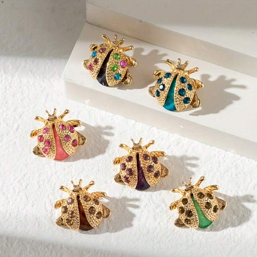 1pc-Cute Exquisite Zinc Alloy Ladybug Insect Animal Brooch Suitable For Daily Wear, Vacation, Clothing, Backpack, Hat Accessories, Holiday Gift