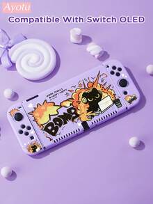 Ayotu 卡通黑貓主題保護殼適用於Switch/Switch2(2025)/NS/OLED，無需拆卸即可放入底座。通用遊戲手把保護套，附2個手把帽。防摔、防刮。春季浪漫、開學季、情人節適用。 - 彩色 - 查看 26